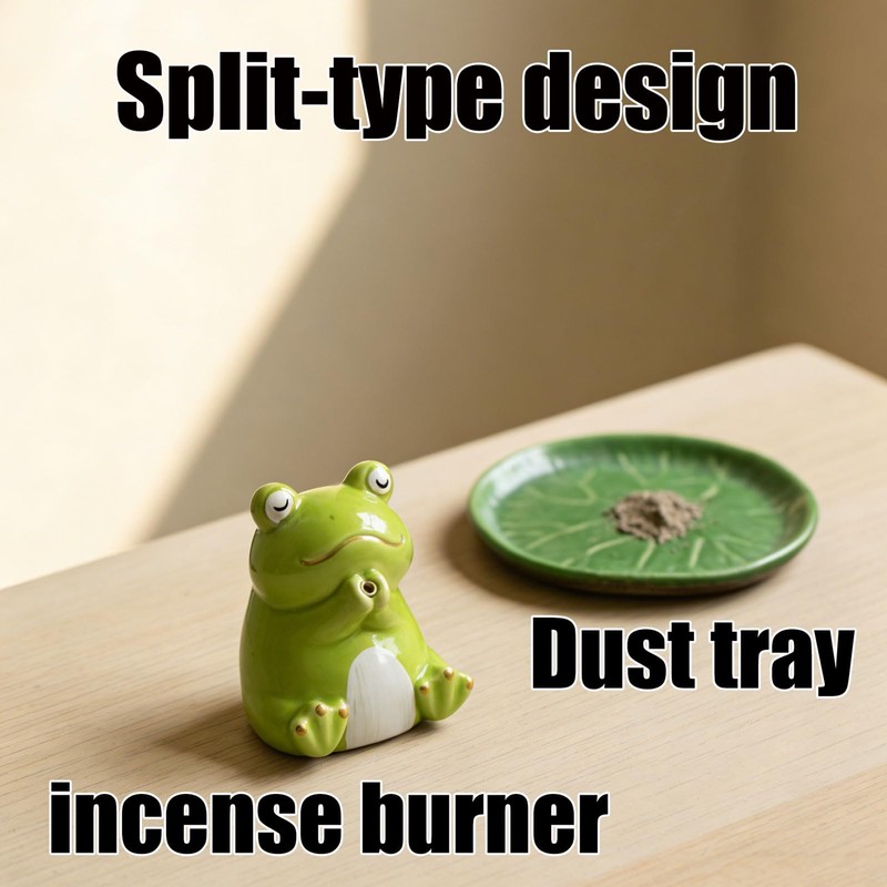Quiet Prayer Frog Short Stick Incense Burner(for Sticks up to