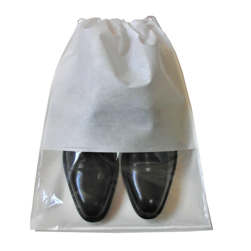 Sea Posh Non-Woven Drawstring Bag with Clear Window Shoe Storage