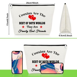 Cousin Gifts for Women Makeup Bag Cousin Birthday Gifts Cousin Best Friend Gift Cosmetic Bag Cousin Sister Gift from Sister Friendship Gifts Christmas Wedding Graduation Gift Travel Cosmetic Pouch