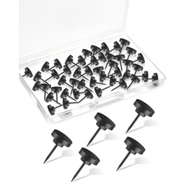eZAKKA Push Pins, 50 Pcs Metal Thumb Tacks for Cork Board Wall Pins for Photo Hanging, Feature Wall, Travel Map, Bulletin Board, Office or Home, Black