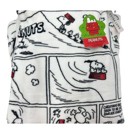 Berkshire Blanket & Home Co Peanuts Gang Christmas Velvet Soft Plush Throw Blanket (White - Comic Strip, Throw 60x70)