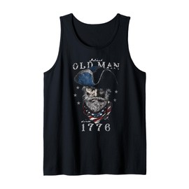 Retro Defiant Old Man Since 1776 American Patriotic Founding Tank Top