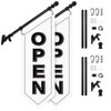 Jetec 2 Pack Open Flags with Pole Kit Heavy Duty