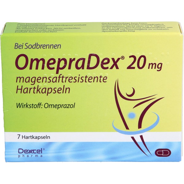 OmepraDex 20 mg magensaftresistente Hartkapseln, 7 St KMR