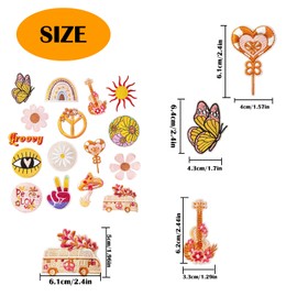 DIY Clothing Patches Sticker Embroidery Patches for Iron-On Patch Patches for Appliques for Sewing or Ironing Clothing Patches for T-Shirt Jeans Clothing Bags Pack of 16