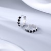 SLUYNZ 925 Sterling Silver Black Heart Hoop Earrings for Women