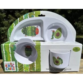 Godinger Eric Carle Very Hungry Caterpillar 3pc Melamine Plate Bowl Cup Child Dish Set