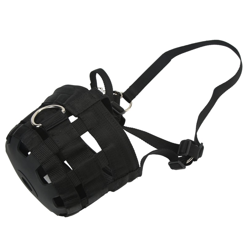 Black Horse Grazing Muzzle Easy Breathe Horse Mouth Cover with
