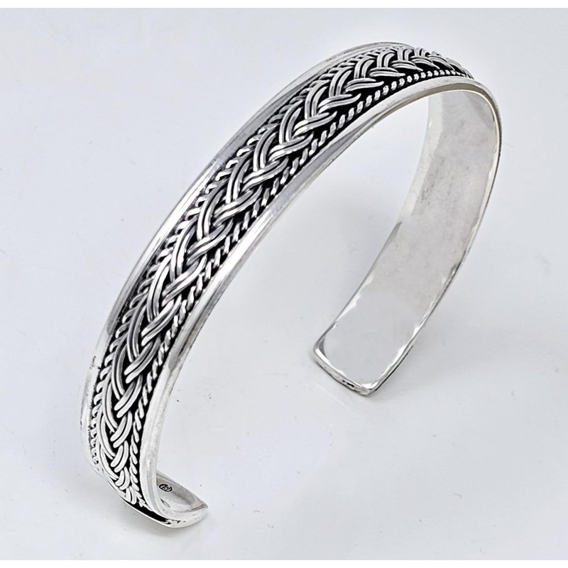 Treasure Bay Women's Celtic Braid Bangle Bracelet - 925 sterling