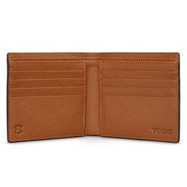 Yoshi Q Monogram Initial Men's Leather Wallet, Genuine Leather Wallet, RFID Blocking Wallet, Slim Wallet for Men