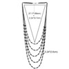 COOLSTEELANDBEYOND Champagne Gold Statement Necklace Multi-layer Long Chain with Oval