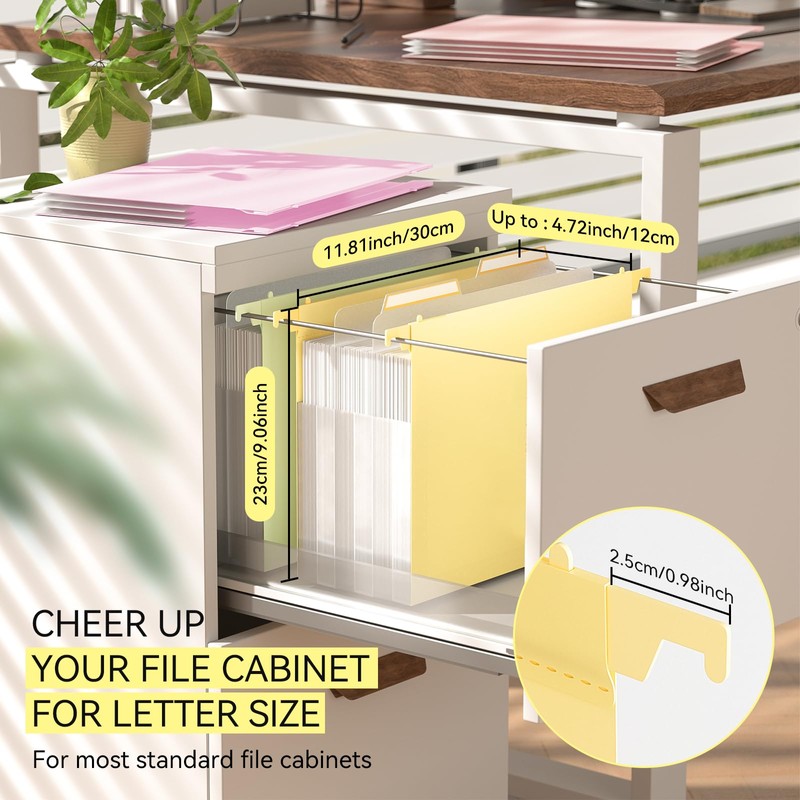 ThinkTex Plastic Expanding Hanging File Folders,Reinforced 4.72" Hanging Accordian Folder，Large