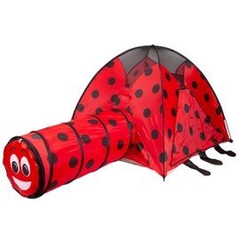 Pacific Play Tents 20420 Kids Lady Bug Dome Tent and Crawl Tunnel Combo for Indoor/Outdoor Fun (Pack of 2), Multicolor