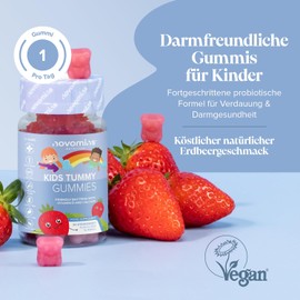 Novomins Probiotics for Children - Intestinal Bacteria - Bacterial Strains Lactobacillus with Calcium & Vitamin D - Gluten-Free Gummy Bears for Intestinal Flora Building - 30 Gummies as an Alternative