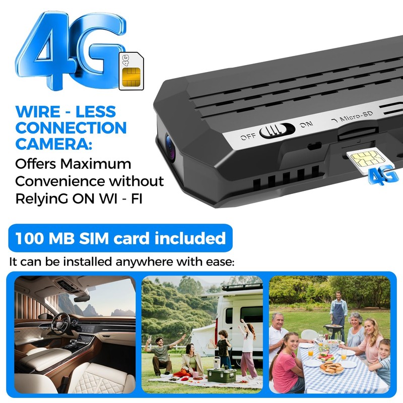 4G LTE Cellular Wireless Camera,Spy Camera,No Need Wifi,4KHD with Video