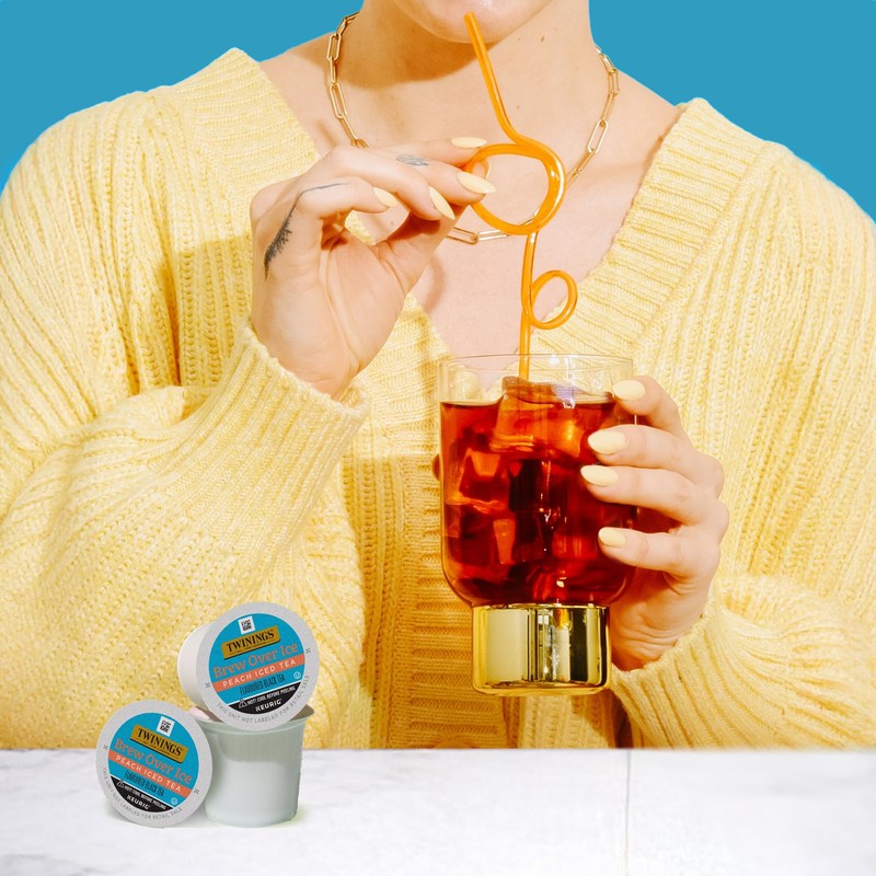 Twinings Brew Over Ice Unsweetened Peach Black Iced Tea 72