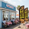 Fried Fish Feather Flag, 8.2ft Fried Fish Flag with Aluminum