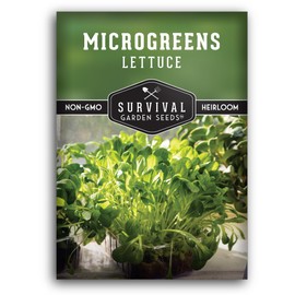 1 Pack Lettuce Microgreens Seeds for Planting and Growing - Plant Beginner Friendly Green Leaf Micro Vegetables Indoors - Grow A Mini Windowsill Garden - Non-GMO Heirloom - Survival Garden Seeds