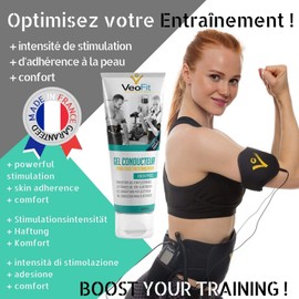 VEOFIT Conductive Electrode Contact Gel Eucalyptus 1 x 250 ml for EMS TENS Devices, Electrostimulators, Electrode Pads - Improves Electrode Contact and Protects the Skin