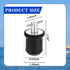 4 Pcs Boat Plug T Handle Boat Drain Plug Snap Handle Drain Plug for 1 Inch Diameter Drains Handle Boat Drain Twist Plug Marine Boat Plug Accessories (Stainless Steel, T Handle)