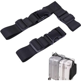 Adjustable Luggage Connector Straps,Add A Bag Strap,T-tybe Belt,Luggage Bind Accessories for Connect Mulit Luggage Together（Black）