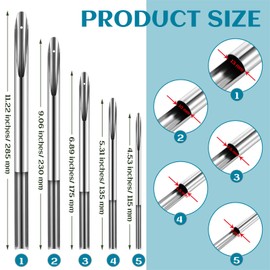 Zhengmy Set of 5 Rope Splicing Tools Braided Rope Splicing FID Kit Stainless Steel Knotter Tools Handle Yacht Line and Hollow Braided Lines Set