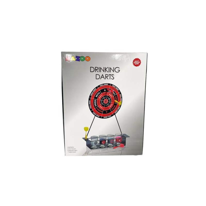 ACP Toys Darts Drinking Game with 4 Shot Glasses and