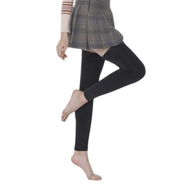 Romastory Womens Over Knee Leg Warmers Winter Thick Fleece Lined Elastic Socks Tights (One Size Fits S/M/L, 2packblack)