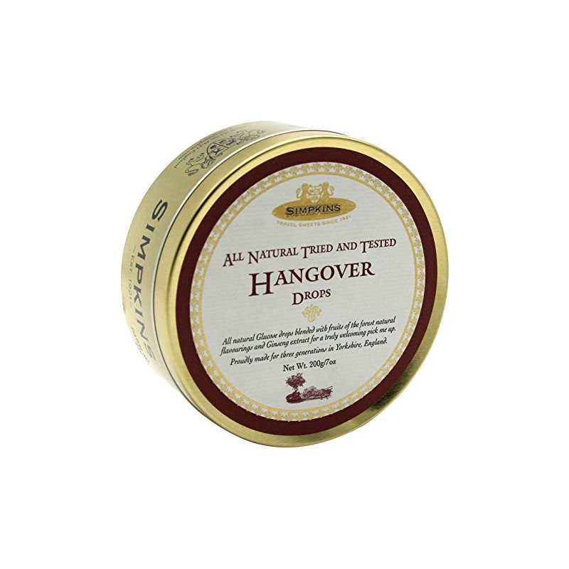 Simpkins Travel Sweets, Hangover Drops, One 200g Tin