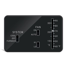 RV Thermostat, Briidea RV Analog Thermostat (Cool Only/Furnace), Replace for Dometic 3106995.032, 12 VDC, Black