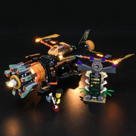 GEAMENT Light Set Compatible with Ninjago Coles Rock Breaker Aeroplane Toy (Boulder Blaster) - Lighting Set for Ninjago 71736 (Model Set Not Included)