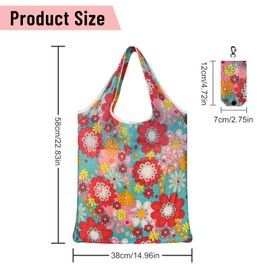 FEPITO 12 Pack Reusable Grocery Bags Shopping Bags 50LBS Foldable Fashion Bags Waterproof Nylon Reusable Grocery Bags