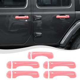 SQQP - Cubierta para manija de puerta y cubierta para manija de puerta trasera, accesorios exteriores para Jeep Wrangler JL JLU 2/4 puerta (rosa)