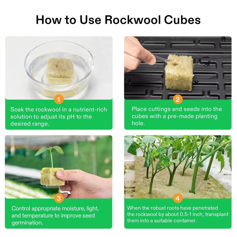 HFVZCB 28 Pieces Rock Wool Cultivation Cubes, Rock Wool Set,