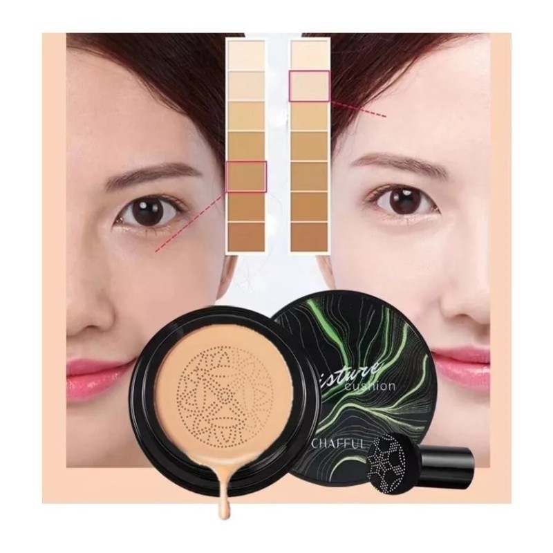 Moinsture Cushion Chafful Maquillaje Alta Cobertura Piel Morena Con Regalo