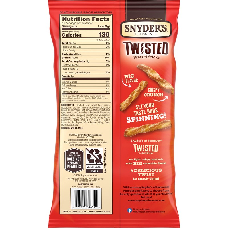 Snyder's Seasoned Twists 12oz (Pack of 2)
