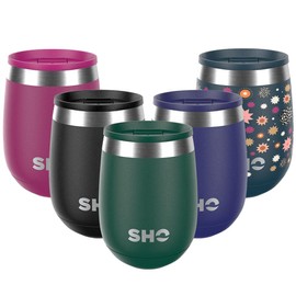 SHO Pacto - Ultimate Insulated Stainless Steel Reusable Coffee Cup & Stemless Wine Tumbler - 4 Hours Hot, 8 Hours Cold - 360ml - BPA Free (Forest Green, 360ml)