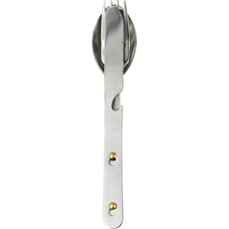CAO 3 Piece Stainless Steel Cutlery Set with Clip Camping