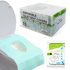 ​​TenFan Disposable Toilet Seat Covers - 70-Pack Waterproof XL Travel Pack, Adhesive Secure Fit for Public Toilets, Camping, Airport & Hospital (Adults & Kids)​​