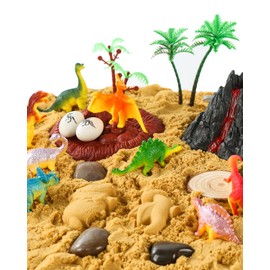 sikmcle Dinosaur Sensory Bin Toy for Kids Dinosaur Toys and Play Sand Kit for Boy Sensory Bin Filler and Toddler Activities for Boys and Girls Ages 3-6+
