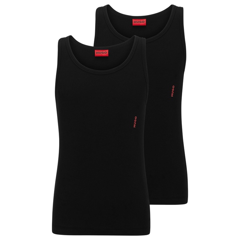 HUGO Men's Tank Top Twin Pack of Two Stretch Cotton