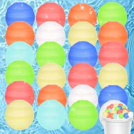 12PCS Reusable Water Balloons - Quick Fill Water Balls Toys For Toddler Age 4-8 - Refillable Self-Sealing Water Splash Bomb For Summer Party Pool Outdoor Beach Toys for kids Age 8-12