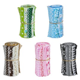 BEEFLYING 35Pcs Assorted Jelly Roll Fabric Strips for Quilting and Sewing, 10×100cm(2.36×39.37in) Jellyroll Plain Weave Cotton Fabric for Blanket, Hairband, Doll Clothing and Patchwork Craft