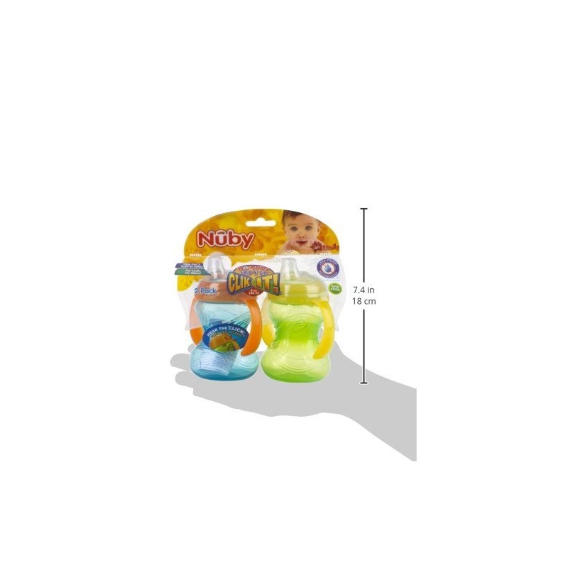 Nuby Clik-It, Cup with Spout, 2-Pack, 10 Ounce