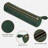 ECHSRT Genuine Leather Pencil Pouch, Classic Cylinder Pen Bag -