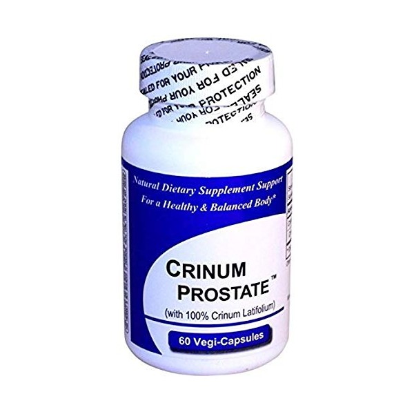 Crinum Prostate (60 Vegi Caps) 100% Vietnamese Crinum Latifolium Full Spectrum Herbal Extract,NO "Beef Bovine Capsules", no Silica, Magnesium Stearate, Talc or Silicon Dioxide. Kosher/Vegan Capsules*