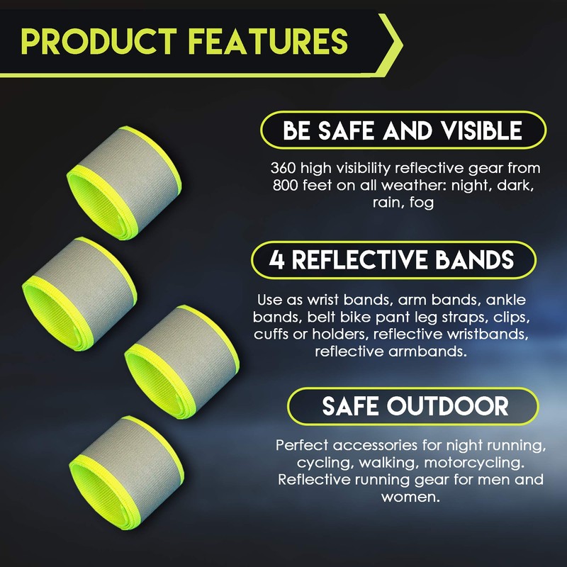 Bramble Reflektorband 2er Pack Warnweste Fahrrad & Reflektorgurte/Klatscharmbänder