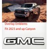 Auto Front GMC White Black OVERLAY Emblem Badge Fit 2023+