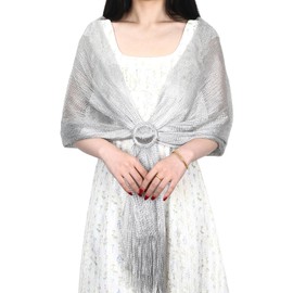 Women's Scarf, Stole for Evening Dress, Bolero Women's Festive, Metallic Scarves and Scarves, Gold Cape, Dinner Dance, Wedding Outfit, Scarves and Scarves for Bridesmaid Evenings, silver