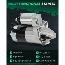 SCITOO Starter Motor 17765 Compatible for Mazda Protege 1999-2003 Protege5 2002-2003 1.6L 1.8L 2.0L 0986018711 M000T80381 PMGR 12V 1kW CW 10 Tooth Count